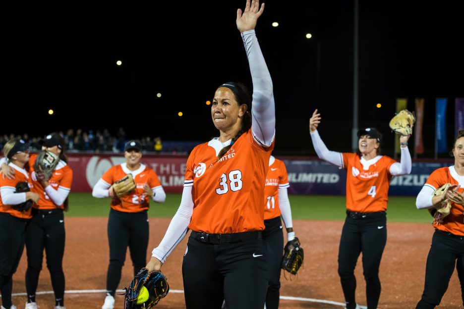 Cat Osterman after her last game with Athletes Unlimited.